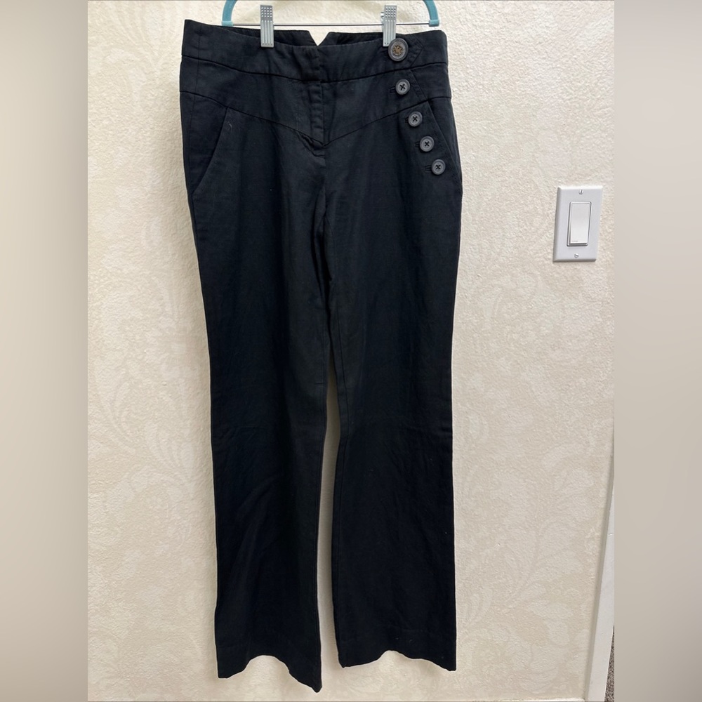 Anthropologie Elevenses wide leg black pants size 2